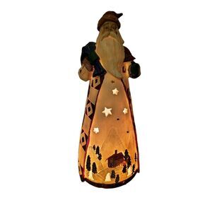 Old World Santa‎ Illuminated Patchwork Christmas Decor PlugIn